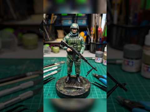 Покраска фигурки Азербайджанского солдата в масштабе 1:16,от AzerII scale miniature.#azerii#model