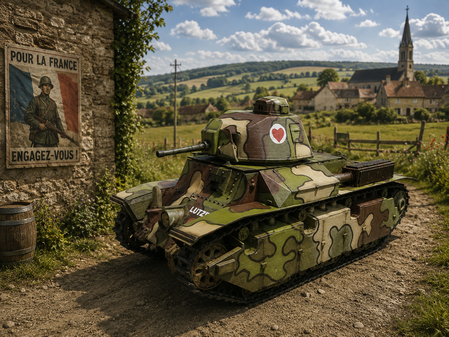 CHAR RENAULT D2 French tank model set